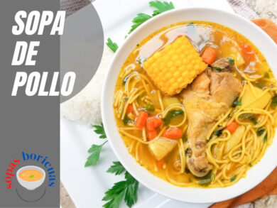 receta sopa de pollo puertorriqueña