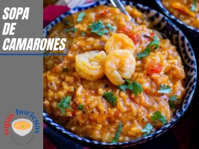 Receta SOPA DE CAMARONES Puertorriqueña