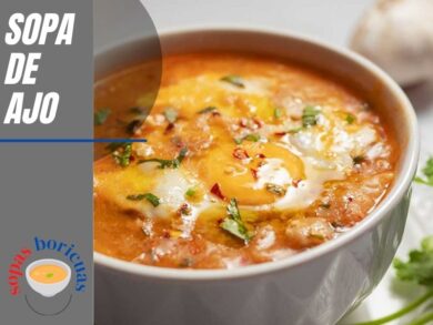 Receta SOPA DE AJO Puertorriqueña