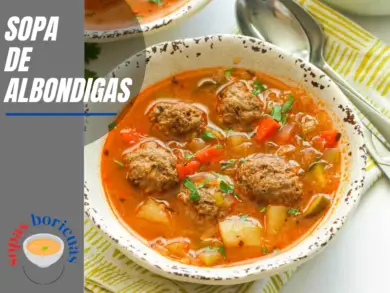 Receta SOPA DE ALBONDIGAS Puertorriqueñas